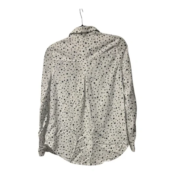 Beach Lunch Lounge Super Soft Button Down Blue and White Stars Shirt Size Small - Picture 2 of 3